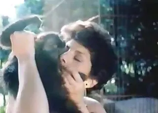 Dark haired babe sucks stiff monkey dick hd