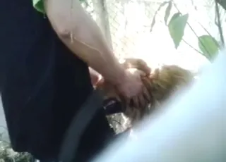 Horny guy gets deep throat fucked by a hungry dog
