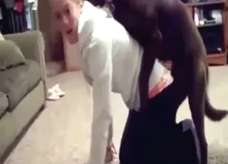Unwilling Teen Babe Gets Dry Humped By Dog In HD