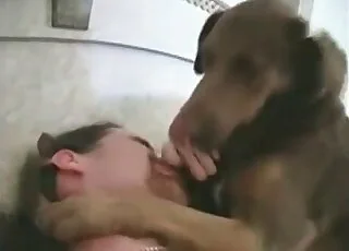 Eager Animal Fingering Close Up on Camera